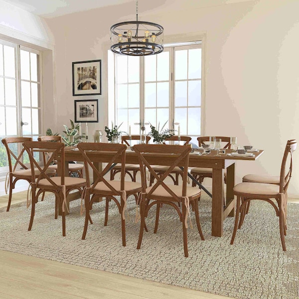 Flash Furniture Rectangle Antique Farm Table, Wood Top, Wood Grain XA-FARM-13-GG - main